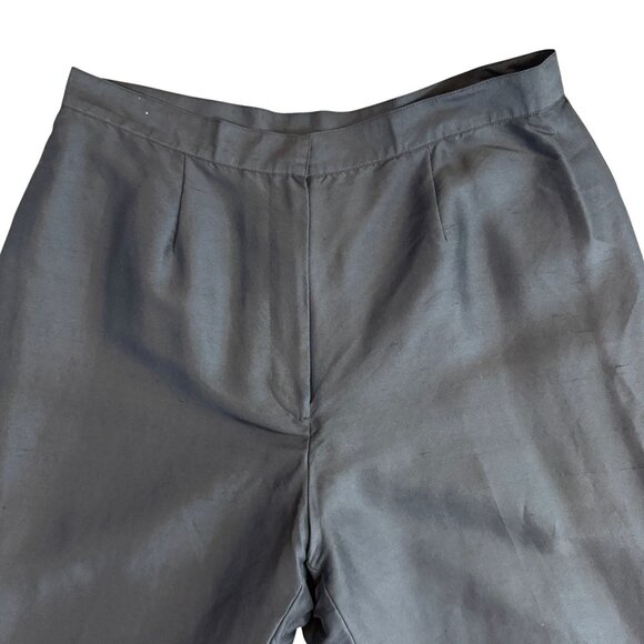 Lauren Ralph Lauren Silk Black Wide Leg Pants Womens 10 Classic Style‎ Old Money - Picture 1 of 6